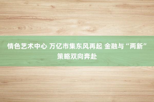 情色艺术中心 万亿市集东风再起 金融与“两新”策略双向奔赴