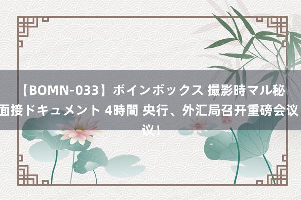 【BOMN-033】ボインボックス 撮影時マル秘面接ドキュメント 4時間 央行、外汇局召开重磅会议！