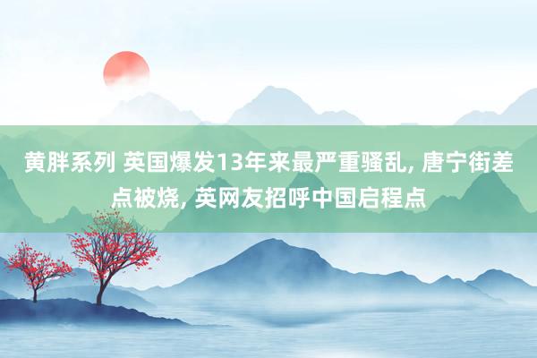 黄胖系列 英国爆发13年来最严重骚乱, 唐宁街差点被烧, 英网友招呼中国启程点