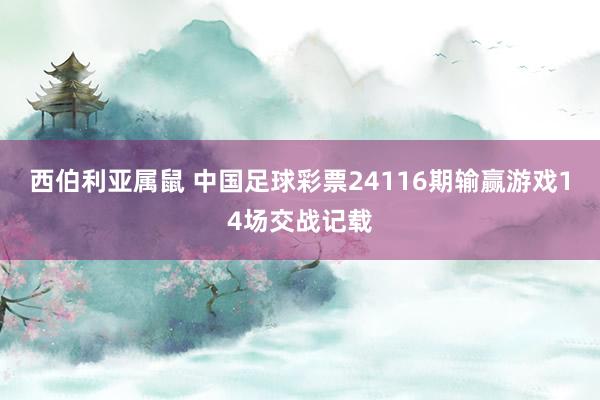 西伯利亚属鼠 中国足球彩票24116期输赢游戏14场交战记载