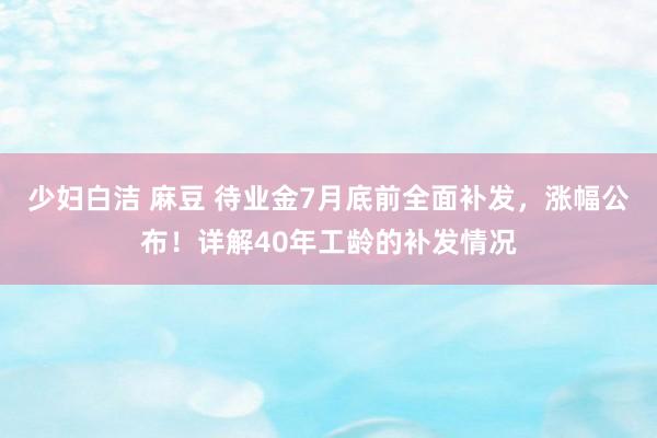 少妇白洁 麻豆 待业金7月底前全面补发，涨幅公布！详解40年工龄的补发情况