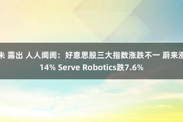 阿朱 露出 人人阛阓：好意思股三大指数涨跌不一 蔚来涨超14% Serve Robotics跌7.6%