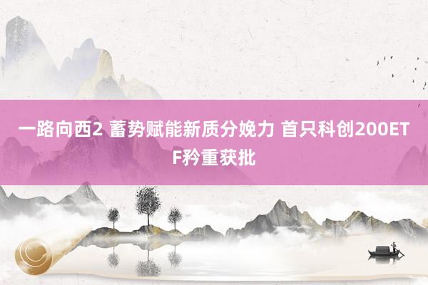 一路向西2 蓄势赋能新质分娩力 首只科创200ETF矜重获批