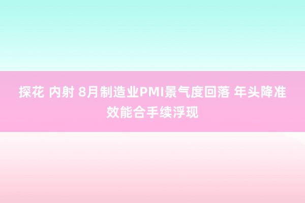 探花 内射 8月制造业PMI景气度回落 年头降准效能合手续浮现