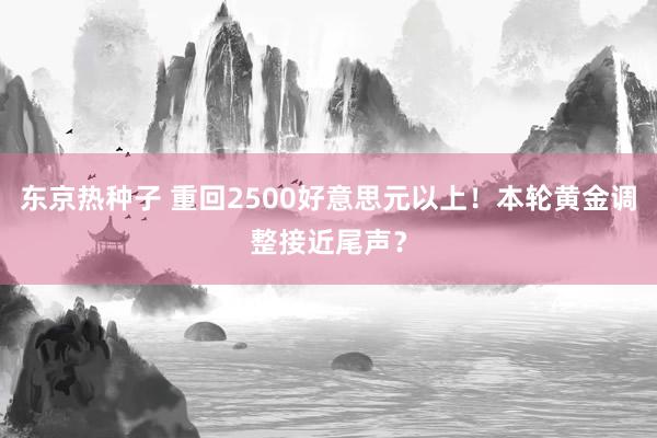 东京热种子 重回2500好意思元以上！本轮黄金调整接近尾声？