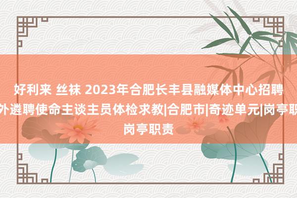 好利来 丝袜 2023年合肥长丰县融媒体中心招聘编外遴聘使命主谈主员体检求教|合肥市|奇迹单元|岗亭职责